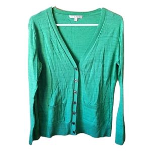 CAbi Size button up turquoise cardigan